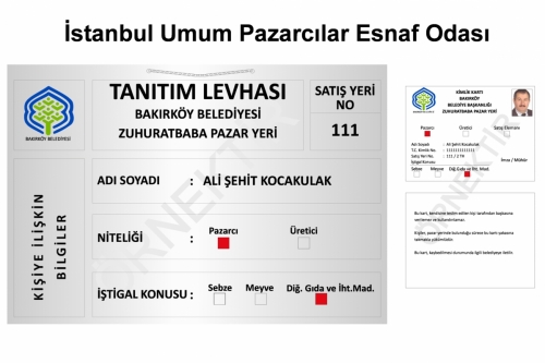 Kimlik Kartı Ve Tanıtım Levhası Örneği